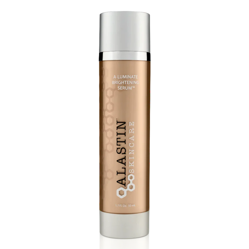 Alastin A-luminate brightening serum in pump container