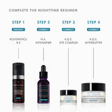 SkinCeuticals A.G.E. Interrupter Advanced included in a 4-step evening skincare regimen for reducing wrinkles and improving firmness