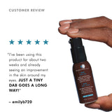 SkinCeuticals AOX+ Eye Gel with customer review by Emilyb720 displayed on product packaging and background.