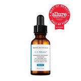 SkinCeuticals C E Ferulic serum featured with Allure Best of Beauty Hall of Fame award badge, highlighting its recognition as a top antioxidant skincare product