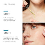 SkinCeuticals C E Ferulic serum application guide showing how to apply antioxidant drops to the face for maximum effectiveness