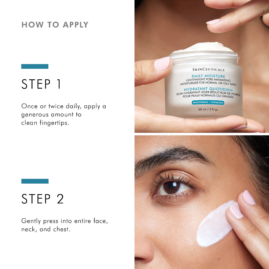 How to apply SkinCeuticals Daily Moisture for optimal hydration and lightweight finish