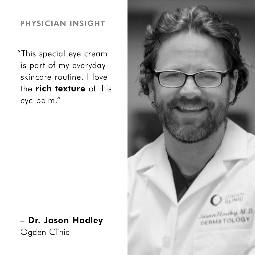 Physician insight on SkinCeuticals Eye Balm – expert commentary highlighting its effectiveness in targeting dryness, fine lines, and visible aging around the delicate eye area.