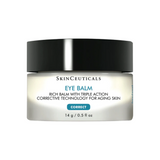 SkinCeuticals Eye Balm – rich, hydrating under-eye cream in a sleek jar, designed to moisturize delicate skin and reduce the appearance of fine lines, puffiness, and visible aging