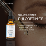 SkinCeuticals Phloretin CF serum bottle displayed at Anti-Aging Medical & Laser Clinic, 2200 W 4th Ave Vancouver, showcasing premium skincare availability