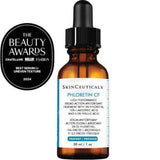 SkinCeuticals Phloretin CF serum featured with Beauty Awards 2024 badge, highlighting its antioxidant benefits and award-winning performance