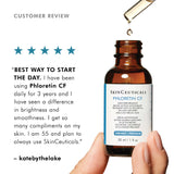 SkinCeuticals Phloretin CF customer review by katebythelake highlighting improved skin clarity, texture, and antioxidant protection