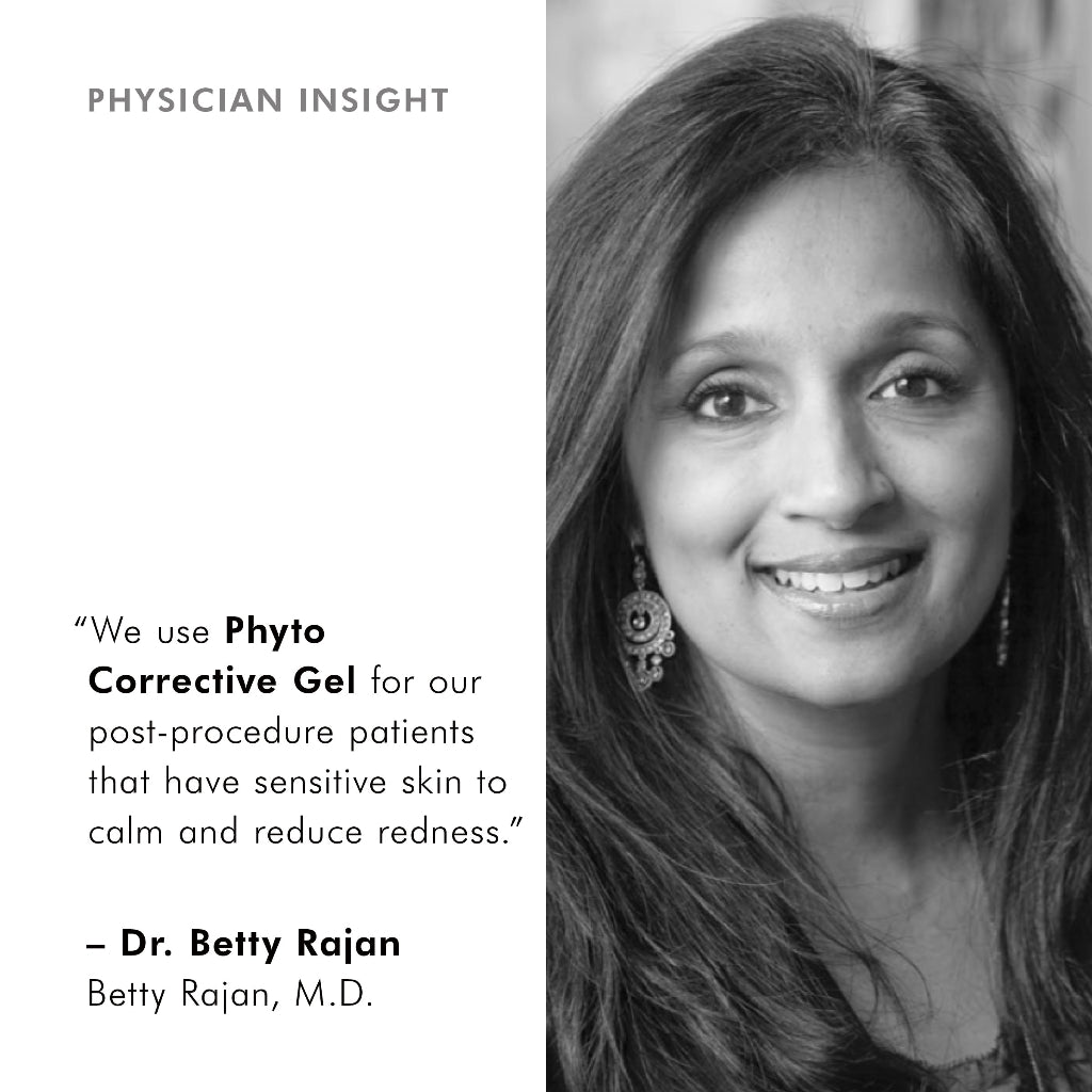 Physician insight on SkinCeuticals Phyto Corrective Gel – expert commentary emphasizing its effectiveness in calming redness, soothing sensitive skin, and supporting post-procedure recovery