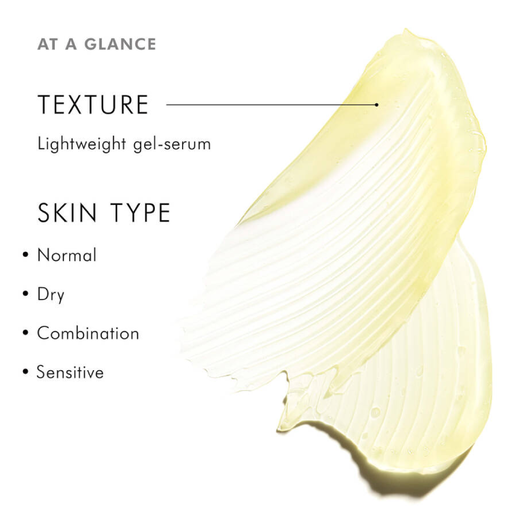 SkinCeuticals Resveratrol B E at-a-glance image highlighting key benefits, antioxidant protection, and nighttime use for firmer, radiant, and healthier skin.