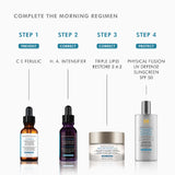 SkinCeuticals Triple Lipid Restore 2:4:2 featured in a 4-step morning skincare regimen for barrier repair and hydration