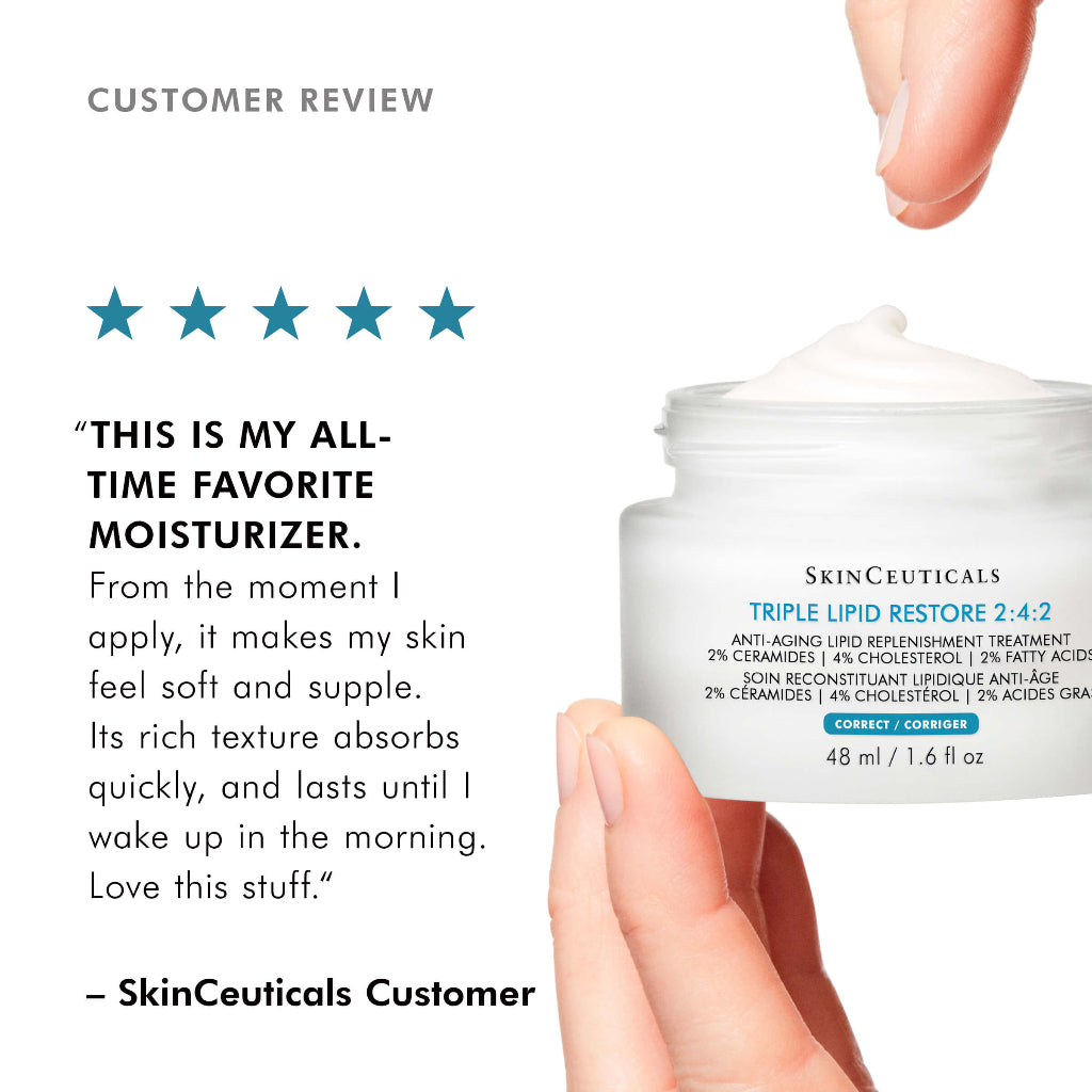 Customer review of SkinCeuticals Triple Lipid Restore 2:4:2 highlighting personal experience and results