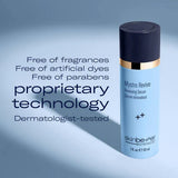 Skincare Mystro Revive Renewing Serum bottle with text highlighting features on a gradient background