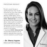 Physician insight from Dr. Sherry Ingram on the benefits of SkinCeuticals A.G.E. Advanced Eye cream for aging eyes