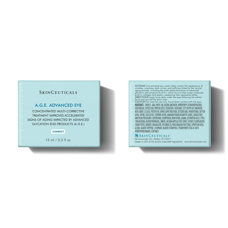 SkinCeuticals A.G.E. Advanced Eye cream retail packaging for anti-aging eye care