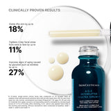 SkinCeuticals A.G.E. Interrupter Ultra Serum with clinical benefits displayed on a white background