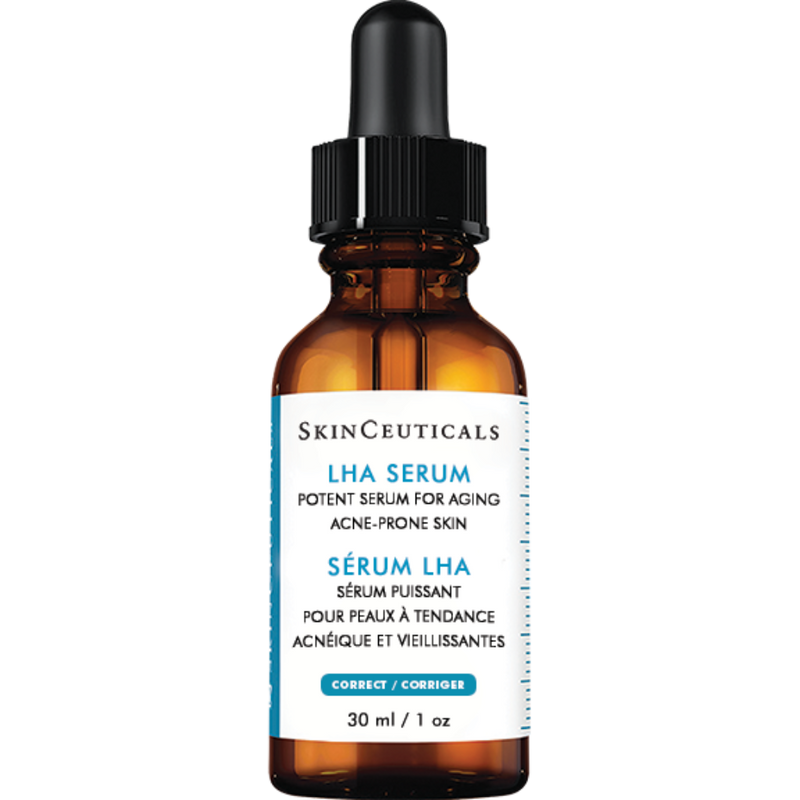 SkinCeuticals LHA Serum bottle on a clean white background – an oil-free exfoliating serum formulated for aging, oily, and acne-prone skin