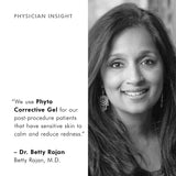 Physician insight on SkinCeuticals Phyto Corrective Gel – expert commentary emphasizing its effectiveness in calming redness, soothing sensitive skin, and supporting post-procedure recovery