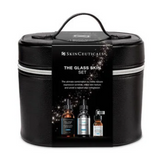The Skinceuticals Holiday The Glass Skin Set displayed with its retail black bag packaging