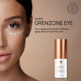 Application of Vivier GrenzCine Eye cream around the eye area, targeting fine lines and enhancing skin firmness for a smoother, more youthful look