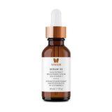 Translucent Vivier Serum 30 glass dropper bottle with white label on a white background