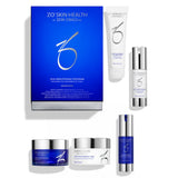 ZO Skin Brightening Program box and contents displayed, showcasing the complete set of products formulated to fade discoloration and promote a brighter complexion.