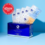 IS Clinical Active Peel System packaging with 'Allure Best of Beauty Award Winner' badge on a blue background