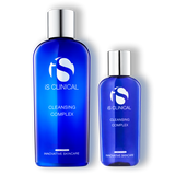 Full Size and Travel Size bottles of IS Clinical Cleansing Complex on a white background