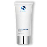 A white tube packaging of iS Clinical Warming Honey Cleanser with blue accents.