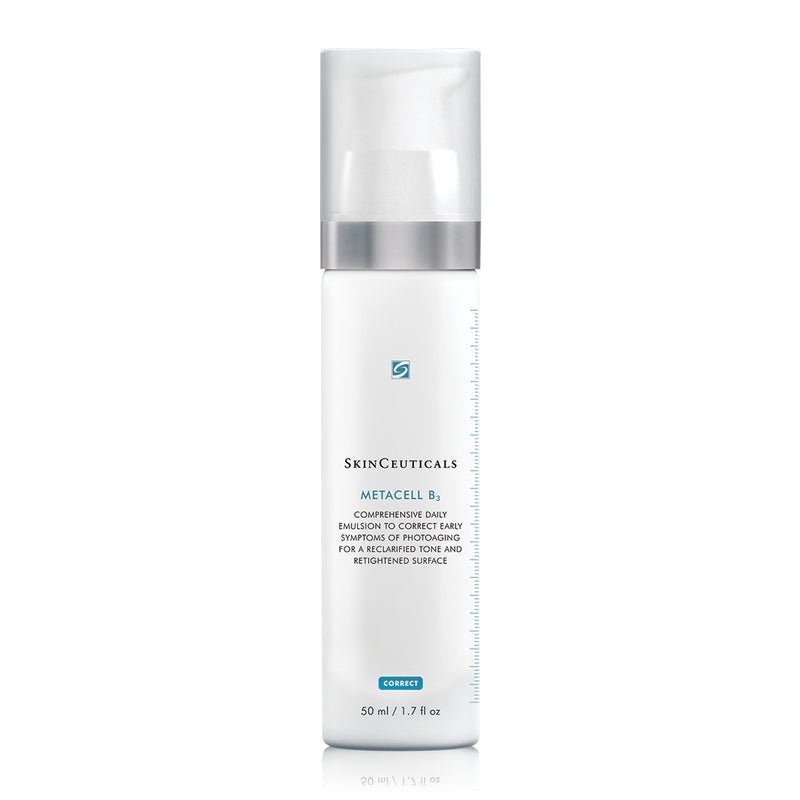 SkinCeuticals Metacell B3 daily niacinamide face lotion for early signs of aging in product packaging