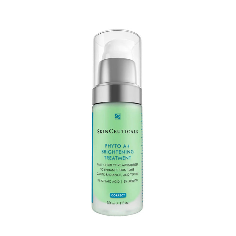 Bottle of SkinCeuticals Phyto A+ Brightening Treatment — lightweight gel-cream moisturizer designed for oily and blemish-prone skin, shown on a clean, neutral background