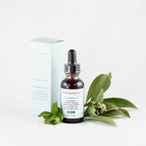 SkinCeuticals Phloretin CF High performance Broad Action Antioxidant treatment, 2% phloretin, 10% L-Ascorbic Acid, 5% Ferulic Acid. Image of bottle and box with some leaves.