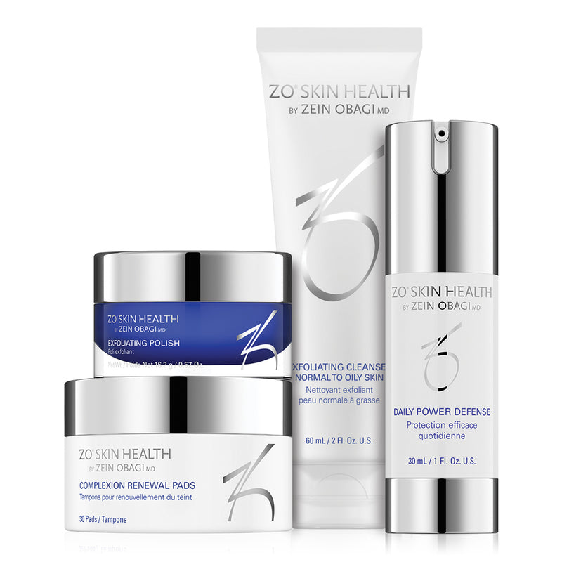 ZO Daily Skincare Program kit displaying essential products for daily use, designed to maintain healthy, glowing skin