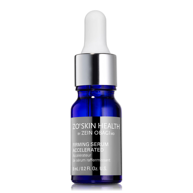 ZO Firming Serum Accelerated bottle, showcasing its cutting-edge formula formulated to visibly tighten and lift the skin's appearance